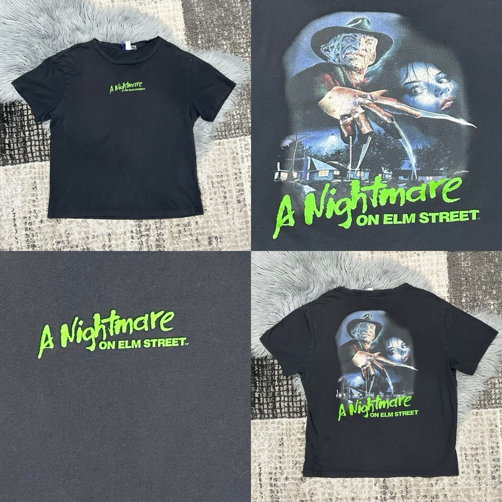 A Nightmare on Elm Street T Shirt Small Divided by H&M Black Short Sleeve Size L